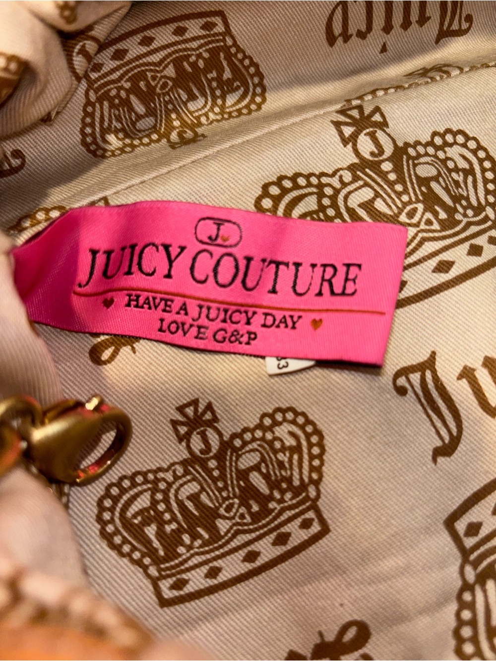 Juicy Couture Tan Leather with Gold Hardware Handbag, Preowned - Picture 2 of 8